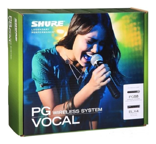Sistema Inalámbrico Vocal Shure Blx24/pg58 Micrófono M15 Color Negro