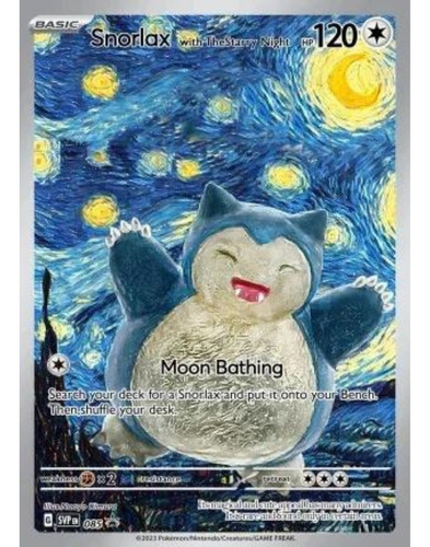 Tarjeta Pokemon Vincent Van Gogh Pikachu Coleccion Snorlax