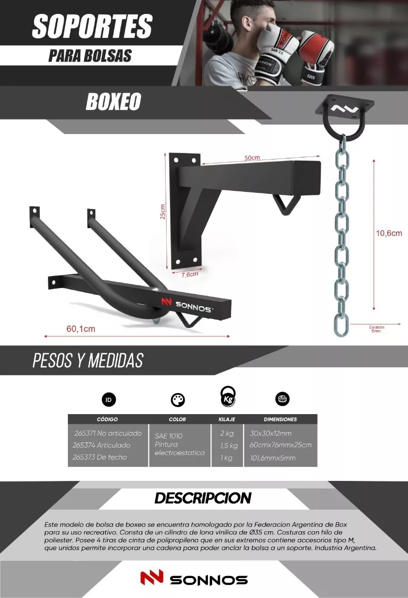 Tercera imagen para búsqueda de soporte bolsa boxeo