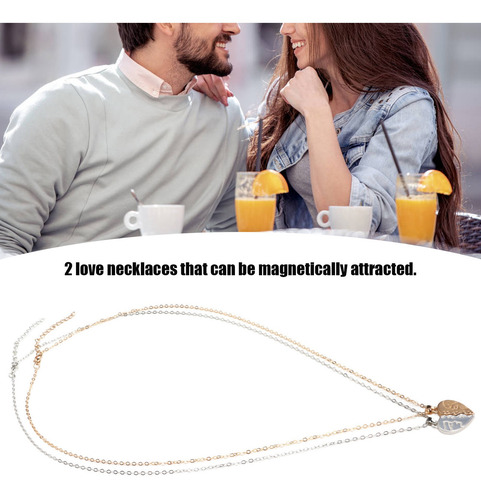 Imagen 5 de 9 de Collar Pareja Corazón Magnético Regalo Novios San Valentín