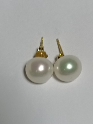 Aros De Perlas Mares Del Sur 18k  10 Mm Perlas