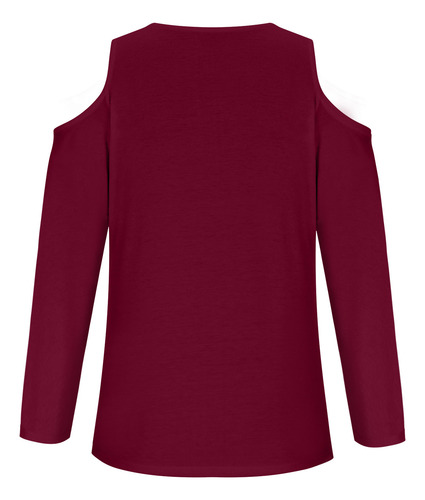 Camiseta Suave Con Hombros Descubiertos Para Mujer, Cuello E