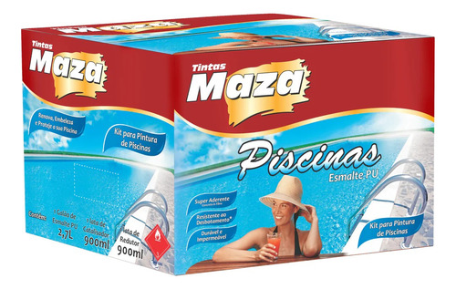 Tinta Para Piscina Azul Kit Pu Maza - 4,5 Litros