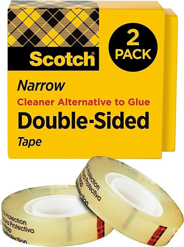 Pack 2 Cinta Adhesiva Doble Cara Scotch 665 12mm X 33m 