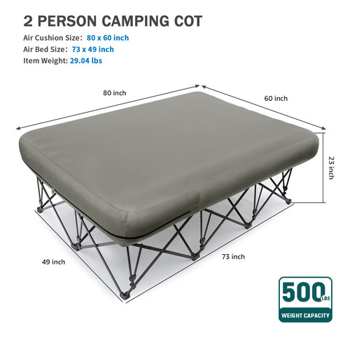 Cuna De Camping Kampkeeper Para 2 Personas Con Colchón Infla