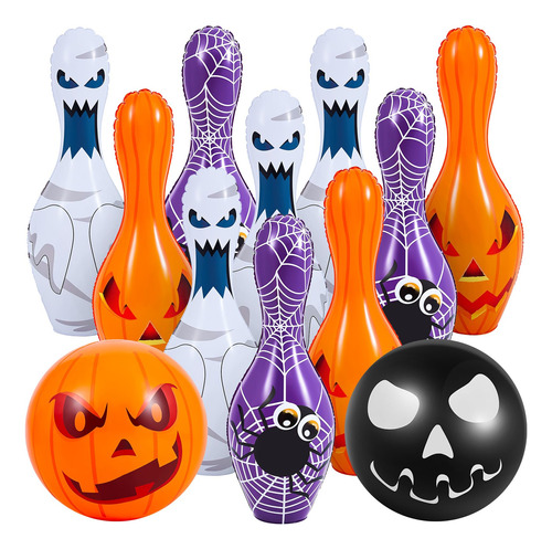 Shappy Juego De Bolos Inflable Gigante De Halloween De 12 Pi