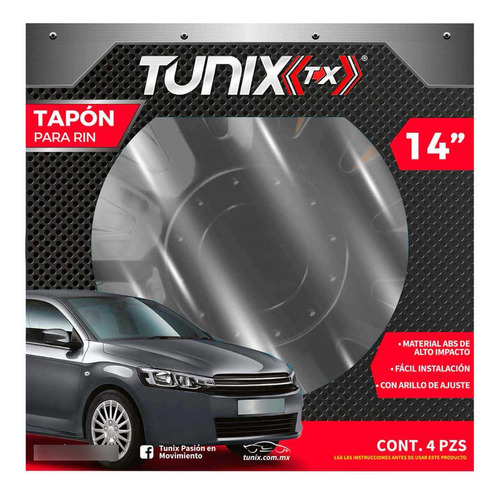 Tapón Llanta Negra Tunix T-xse4914n 14 Pulgadas