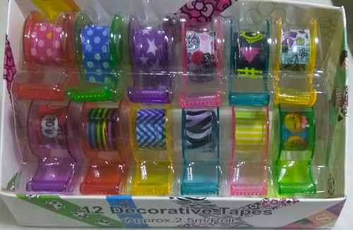 12 Washi Tape Com Suporte Pequeno