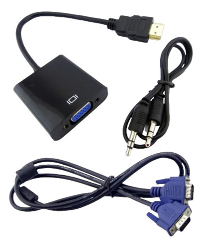 Combo Cable Convertidor Hdmi A Vga + Cable Vga 1,5 Metros