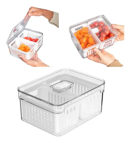 Organizador Clear Fresh 2,2l C/ 2 Cestos Of650nt Cor Transparente