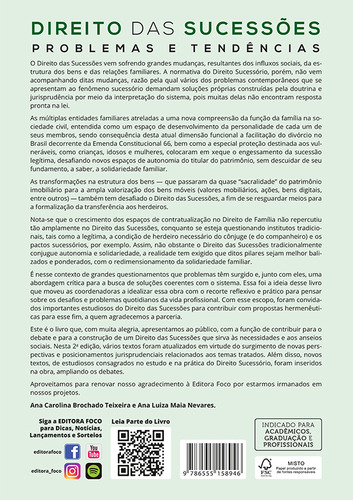Direito das sucessões - Problemas e tendências, de Almeida, Vitor. Editora FOCO JURIDICO, capa mole em português