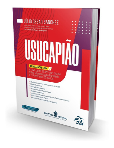 Usucapião: Usucapião, de Júlio Cesar Sanchez. Editora JH Mizuno, capa mole, edição 1 em português/português, 2022