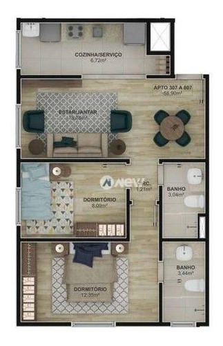 Imagem 8 de 8 de Apartamento À Venda, 58 M² Por R$ 322.429,67 - Centro - Novo Hamburgo/rs - Ap2619