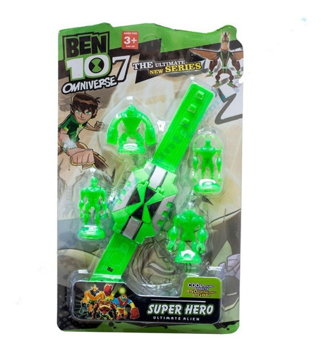 Reloj Ben 10 Omnitrix Luz Y Sonidos + 4 Muñecos