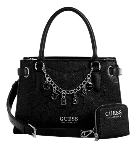 Bolsa Guess Factory Aa959006-bla Acabado de los herrajes Níquel Color Negro Correa de hombro Negro Diseño de la tela Lisa