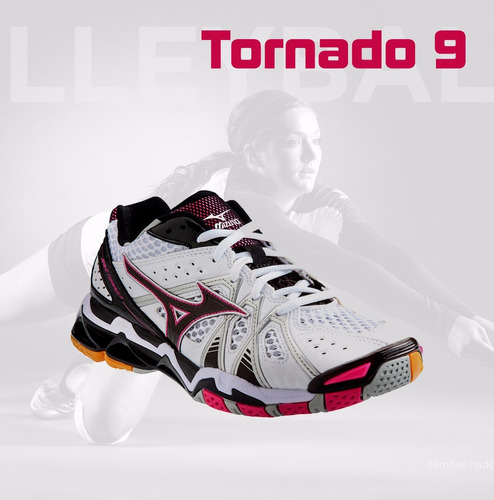 Mizuno Wave Tornado 9 Mujer Blanco-fucsia Voleibol Originale