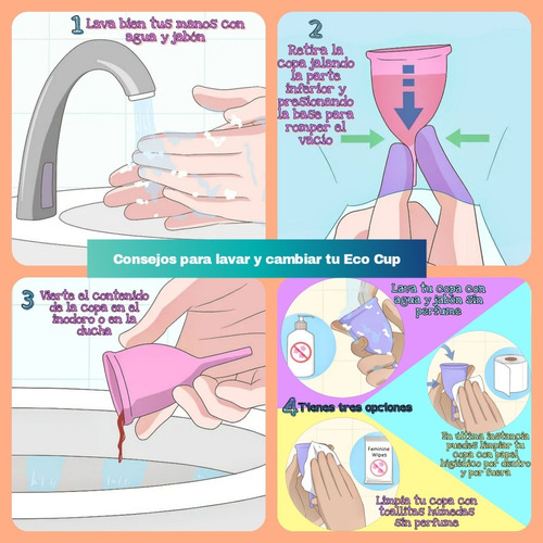Kit Completo Copa Menstrual Certificada Fda. Eco Cup
