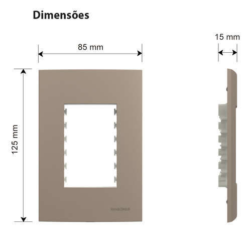 Kit 5 Placa Com Suporte 4x2 3 Postos Sleek Argila Margirius