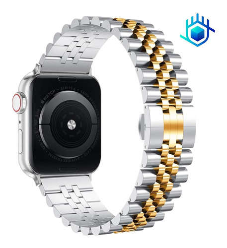Correa Extensible Eslabon Premium + Mica Apple Watch Hombre