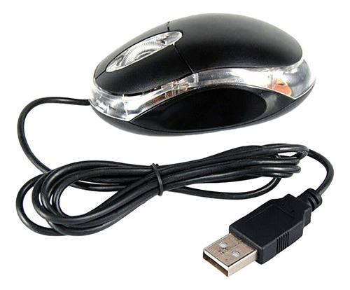 Ratón Con Cable Usb Óptico Negro Para Pc De Escritorio Y Por