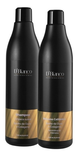 Set Shampoo Baño De Oro + Bálsamo Catiónico Dbianco 1000 Ml