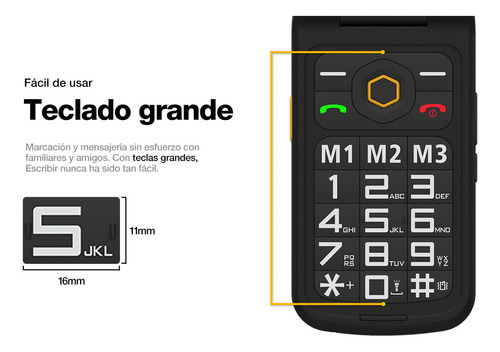 Celular Con Tapa Y Teclado Agm M8 Super Resistente Tipo Cat Negro