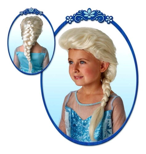 Imagen 1 de 6 de Peluca De Elsa Frozen Con Trenza Disfraz Original Disney