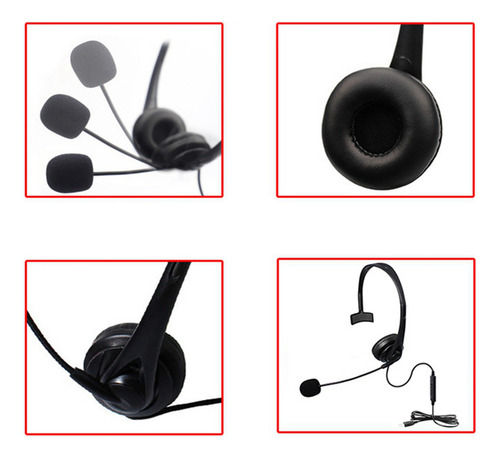 2 Auriculares Usb Para Call Center Con Micrófono Con Cancela