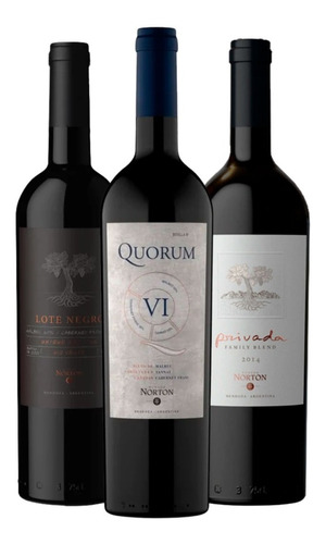 Vino Norton Quorum V I + Privada + Lote Negro - Combo X 3