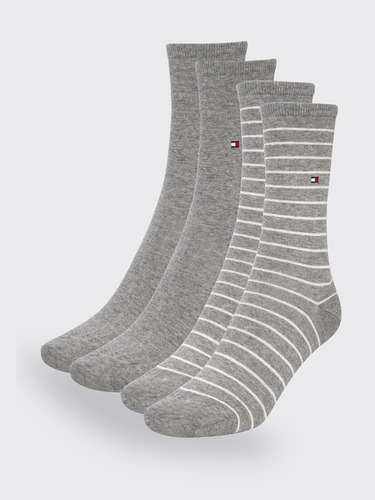 Pack 2 Calcetines Small Stripe Mujer Tommy Hilfiger Gris