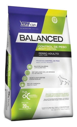 Vitalcan Balanced Control Perro Adulto 20kg Somos Wapp