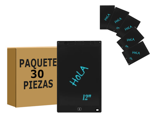 Tableta Magica Lcd Boton Borrar Bloquear 12 PuLG 30 Piezas