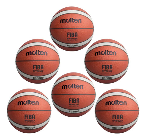 Balones Basket Baloncesto Molten 6 Pzas Caucho No7 Msi