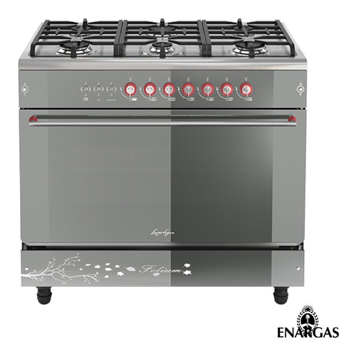 Imagen 1 de 10 de Cocina Folium 900 Vidrio Horno Encendido Electrico Luxor Gas