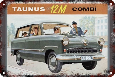 Poster Carteles Antiguos Chapa  60x40cm Ford Taunus Au-084