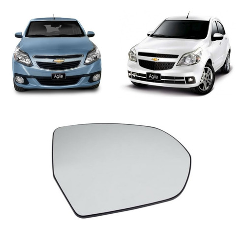 Espejo Vidrio Placa Con Base Chevrolet Agile Original