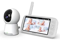 Comprar Nexigo Video Baby Monitor With Camera And Audio, 5 Inch Split Ips Screen, Support Up To 4 Cameras, 2-way Audio, Pan-tilt-zoom, 4800mah Battery, Temperature Detection, Night Vision, Lullaby (white)