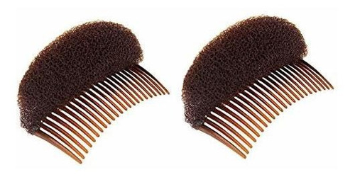 Peines - Peines - 2pcs Brown Puffy Ponytail Insert Hair Comb