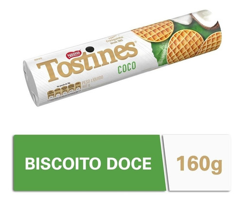 Imagem 1 de 5 de Biscoito Coco Tostines 160grs