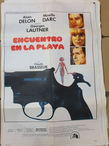 Afiche De Cine Original 1316-a.delon- Encuentro En La Playa