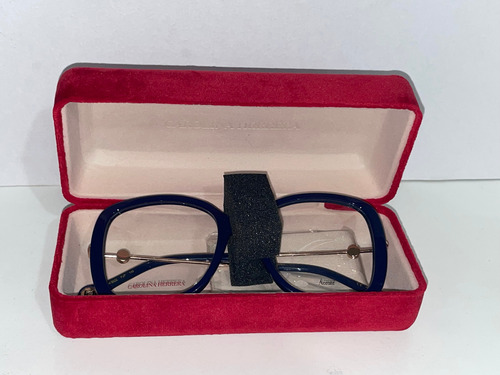 Lentes Carolina Herrera Ch0022 Col Azul Havana Original Azul (Usado)