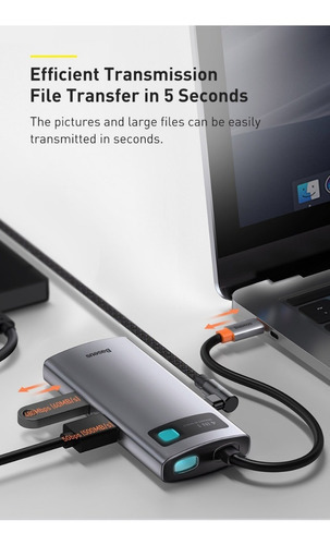 Hub Tipoc Baseus 4 En 1 Con Usb 3.0 2.0, 1 Hdmi Cahub-cyog