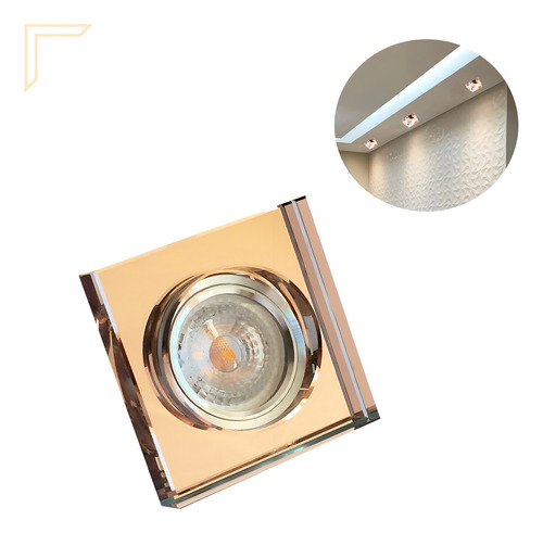 Spot De Cristal Espelhado Rose Mr16 Embutir Dicroica Lup66