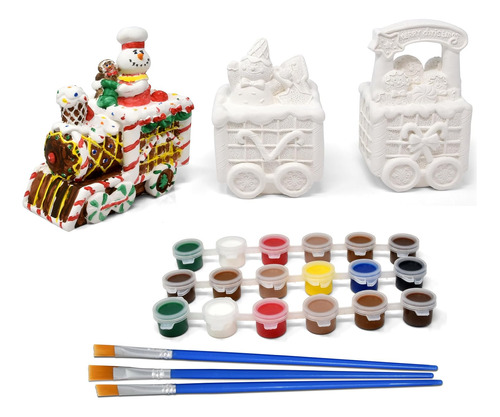 Kit De Pintura De Tren Expreso De Navidad De Cerámica,...