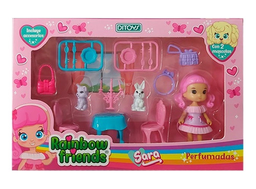 Muñeca Sara Perfumada Rainbow Friends Ditoy Con Accsesorios 