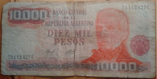 Billete Serie C Diez Mil Peso Argentino - Banco Central