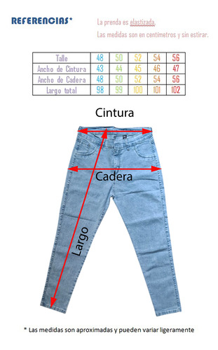 Pantalon Jean Elastizado Mujer Talles Grandes - Especial
