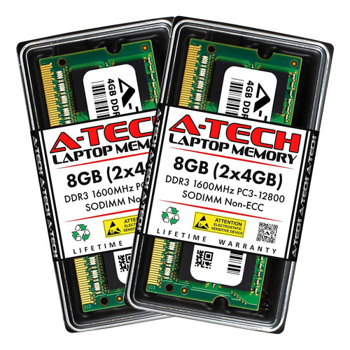 A-tech 8 Gb (2 X 4 Gb) Ddr3 1600 Mhz Pc3-12800 Cl11 Sodimm 2