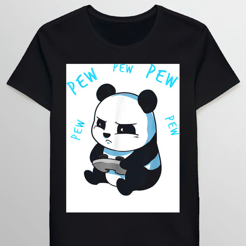 Remera Cute Gaming Panda Pew Video Game Computer Ple 5941037