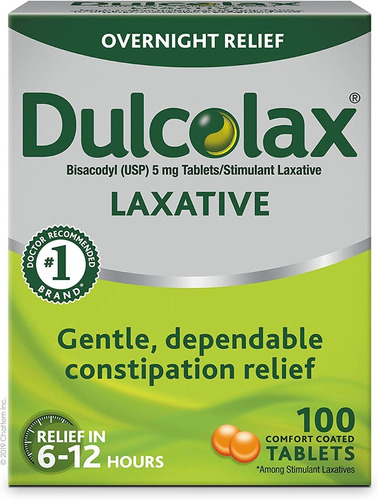 Dulcolax 100 Tabletas, Suave, Fiable Laxante Efectivo Eg D6